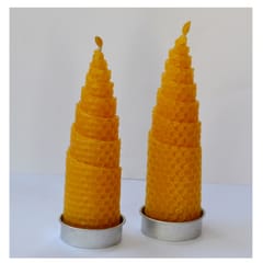 Pure Beeswax Tree Candles, Yellow (Pack of 4)