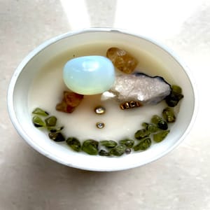 Opalite Abundance Crystal Candle