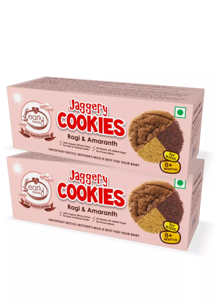 Organic Ragi & Amaranth Jaggery Cookies - 150 gms (Pack of 2)