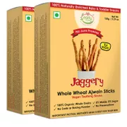 Organic Whole Wheat Ajwain Jaggery Teething Sticks - 150 gms (Pack of 2)