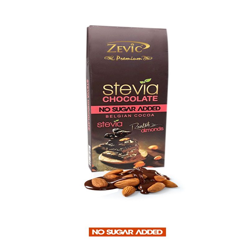 Stevia Chocolate with Roasted Almonds - 40  (Pack of 2)