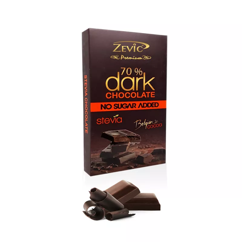 70% Dark Belgian Chocolate with Stevia - 96 gm (Pack of 2)