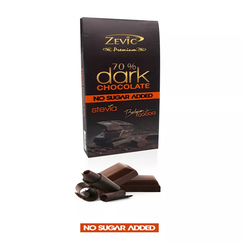 70% Dark Belgian Chocolate with Stevia - 40 gm (Pack of 2)