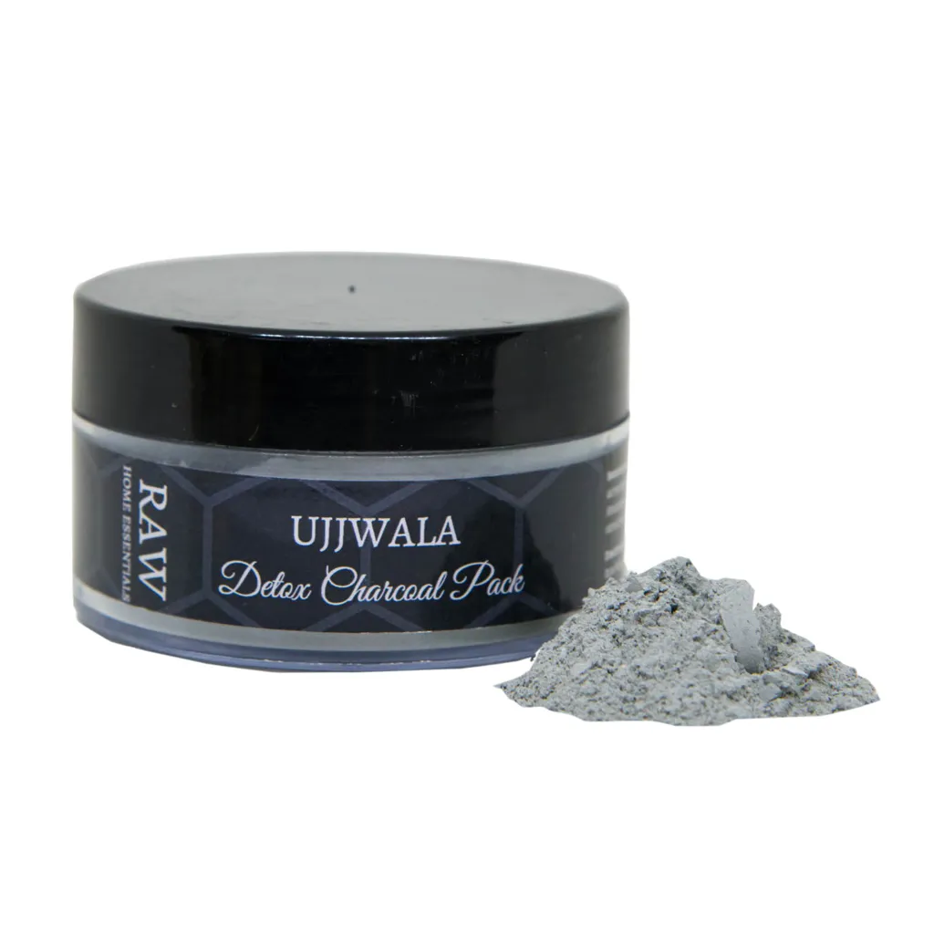Ujjwala Face Pack for Younger Radiant Complexion with Coconut shell, Activated charcaol, Spirulina and French clay - 100 gms