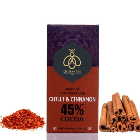 45% Chilli Cinnamon Dark Chocolate - 80 gms
