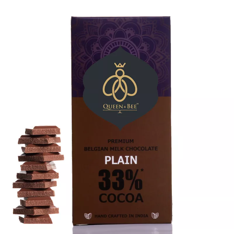 33% Plain Belgian Milk Chocolate - 80 gms