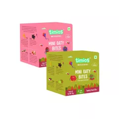 Mini Oaty Bites Mix Flavours with Nuts & Berries And Apple & Kiwi - Pack of 2