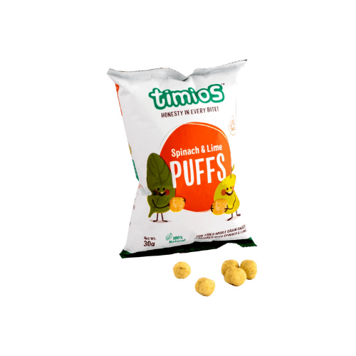 Puffs Spinach & Lime Kids Snacks - Pack of 12