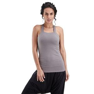 Bhuj Racer Back Padded Grey Tank Top