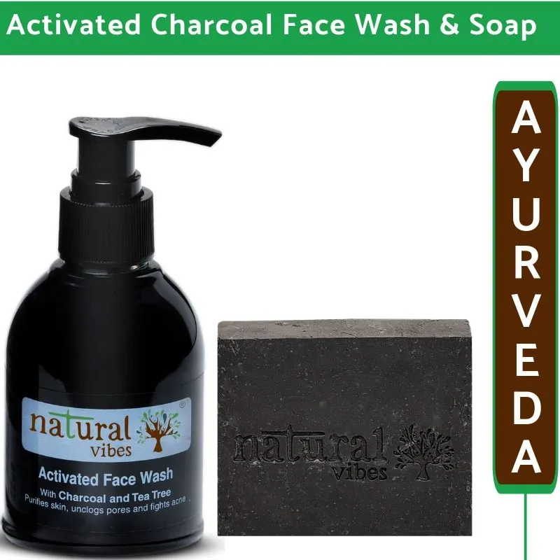 Ayurvedic Activated Charcoal Face Wash and Soap combo