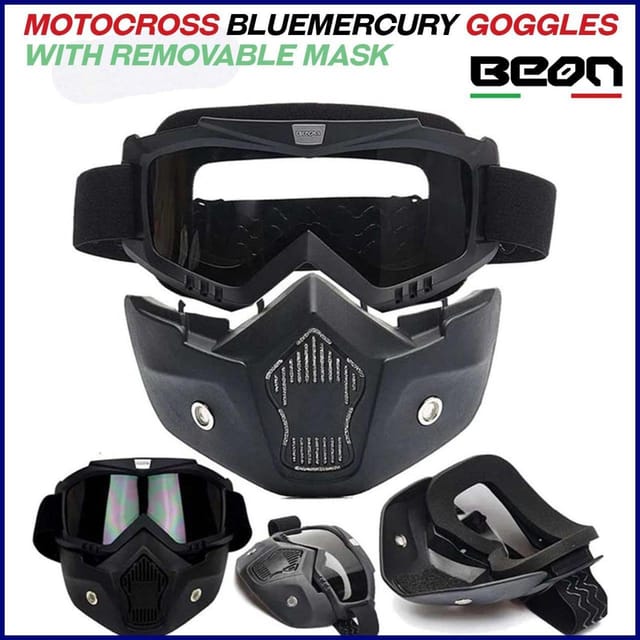 Beon Modular Goggles With Mask /Shield Visor Lens Glasses For Open Face Helmet Motorcycle Helmet /Motocross Googles