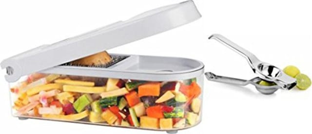 Ganesh Fruits/Vegetable Chopper With Lemon Squeezer - Assorted Colors