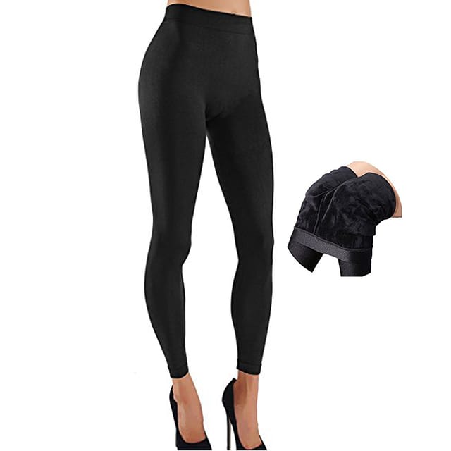 Plus Size Women's Winter Leggings Thick Velvet Leggings Warm Elastic Black Tights  Pants Online, Socheko.com