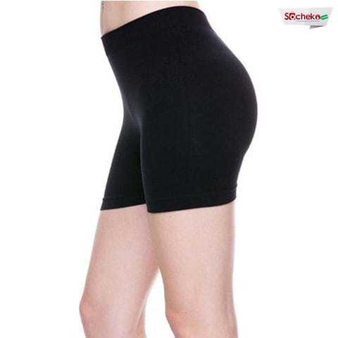 Skin And Black Colored Boxer Panty For Women