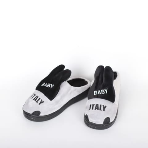 Grey / Black Italy Baby  Designed  Fur Winter Slippers