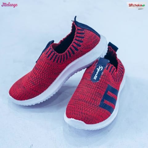 Melange Red Sports Shoes For Kids