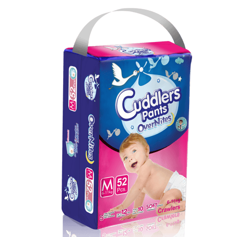 Cuddlers Eco-Pack Pant Style Diaper Medium (52Pcs) With Free Safety Ultra confident Sanitary Pads (New Year Offer)