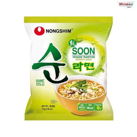 Nongshim Vegan Ingredients Soon Veggie Ramyun Noodle Soup 112 Gm