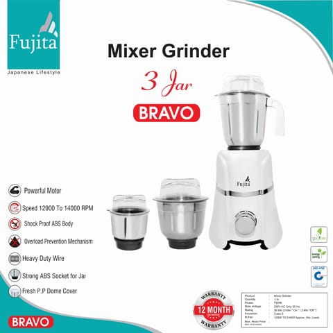 Fujita Mixer Grinder ( 3 Jar - 750 Watt  )