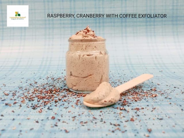 Lakshadhika herbals- RASPBERRY, CRANBERRY AND COFFEE EXFOLIATOR-50 gms