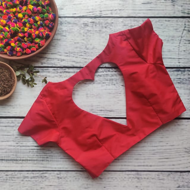 Dhinam-Red Heart-Readymade Blouse