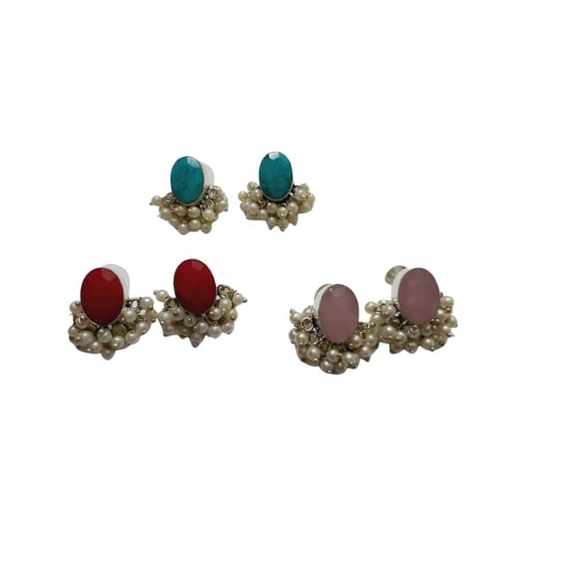 Kalainayam by Aarthi - Candy Agate Earrings - Pack of 3