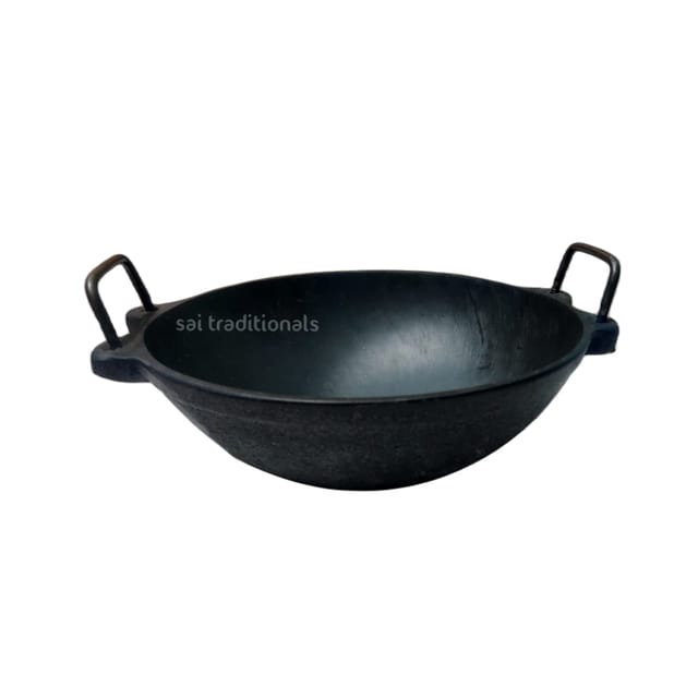 Sai Traditionals - Cast Iron Seasoned Special Finish Kadai - 8/9/10/11/12 inches