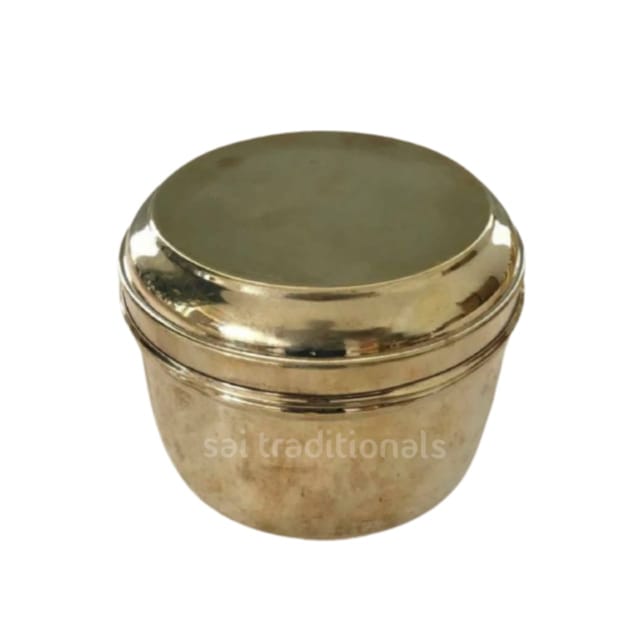 Sai Traditionals - Brass / Pithalai Tiffen Box or Ara Sambadam (With Tin Lining) - 300 ml/500 ml/750 ml