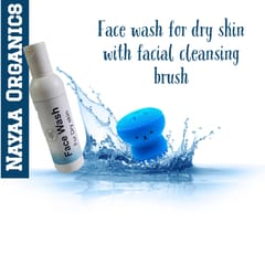 Nayaa Organics - Face wash for dry skin with facial cleansing brush - 100ml