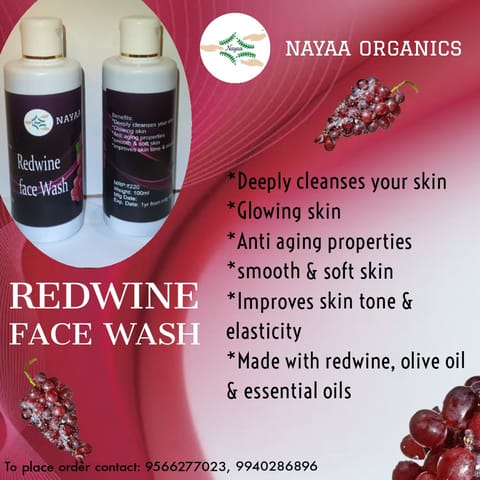 Nayaa Organics - Redwine face wash - 100ml