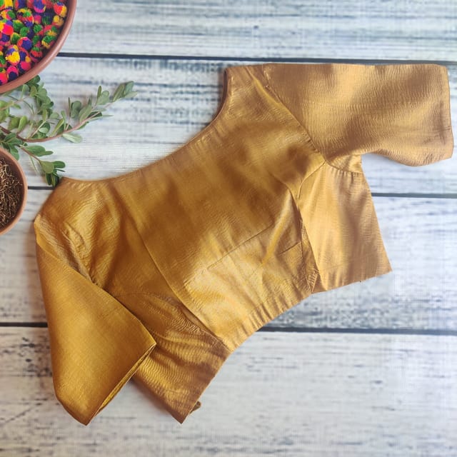 Dhinam-The Assorted-Gold Texture-Readymade Blouse