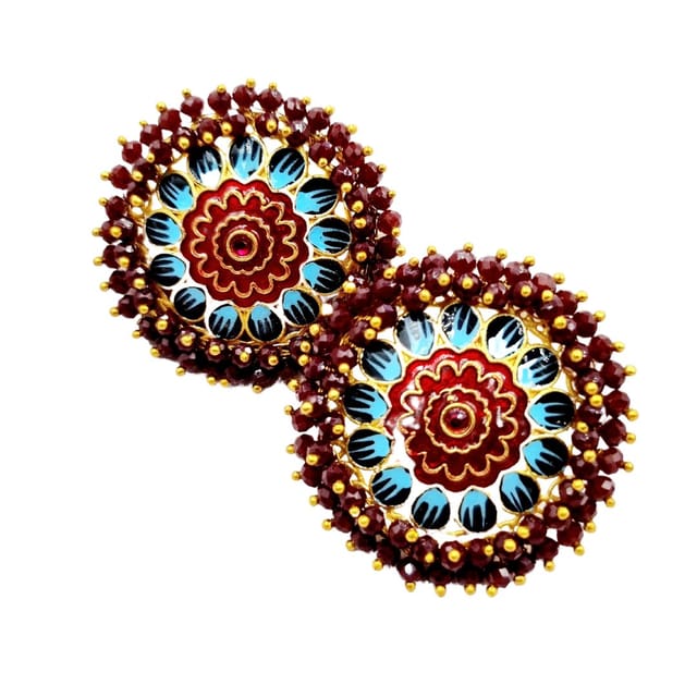 Abarnika- Handpainted crystal traditional studs