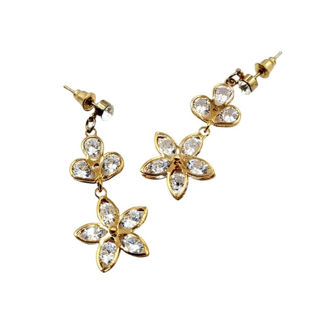 Abarnika  - AD stone flower western earrings