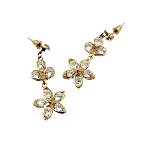 Abarnika  - AD stone flower western earrings