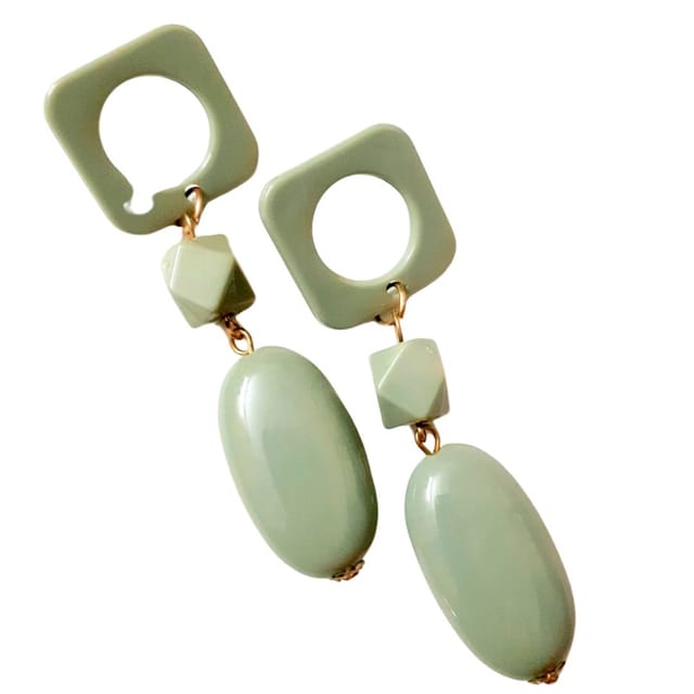 Abarnika-Lightweight statement western earrings - Green