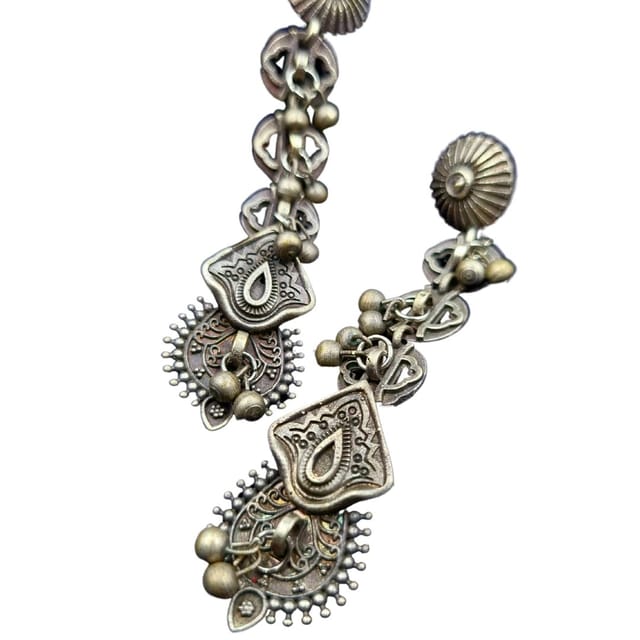Abarnika-German silver long fusion danglers