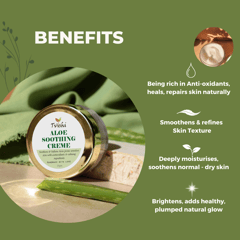 Tvishi Handmade -  Aloe soothing Cream - Normal to Dry skin - 25 gms & 50 gms