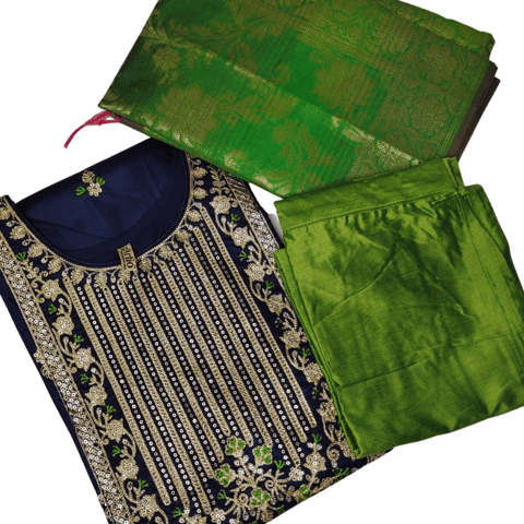 Silk readymade kurti set with Banarasi dupatta