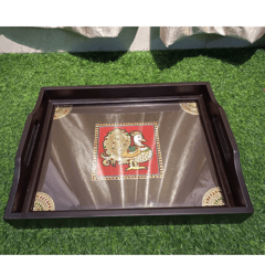 Wooden Trays With Tanjore Painting