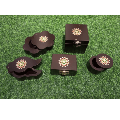 Kumkum Boxes With Tanjore Work