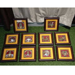 Tanjore Painted Frames With Silky Borders