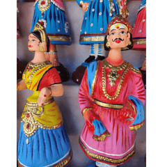 Sai Tradtionals - Fiber Made Dancing Doll King Queen Pair