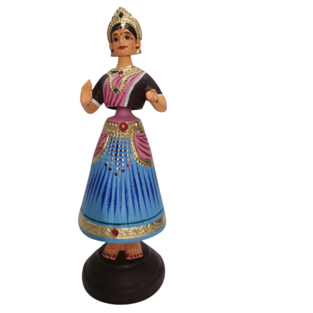 Sai Tradtionals - Fiber Made Dancing Doll With Decorative Fancy Stones - 13 inches