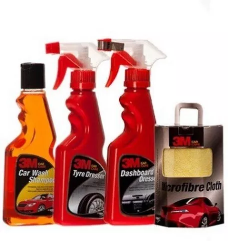 3M Combo of Shampoo (250 ml), Tyre Dresser (250 ml), Dashboard (250 ml) and Cloth 3M Combo of Shampoo (250 ml), Tyre Dresser (250 ml), Dashboard (250 ml) and Cloth
