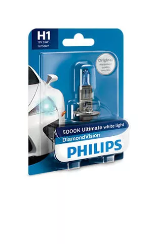 Philips H1 12258DVB1 Diamond Vision Headlight Bulb (12V, 55W) Philips H1 12258DVB1 Diamond Vision Headlight Bulb (12V, 55W)