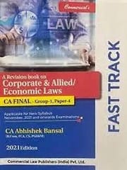 A Revision Book On Corporate Law And Allied /Economic Laws Fast Track Chart2021 Edition By CA Abhishek Bansal