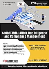 Secretarial Audit Compliance Management & Due Diligence17th Revised Edition Dec 2021 By CS Anoop Jain