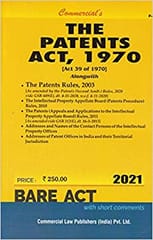 Patents Act 1970 With Rules 2003 By Bare act