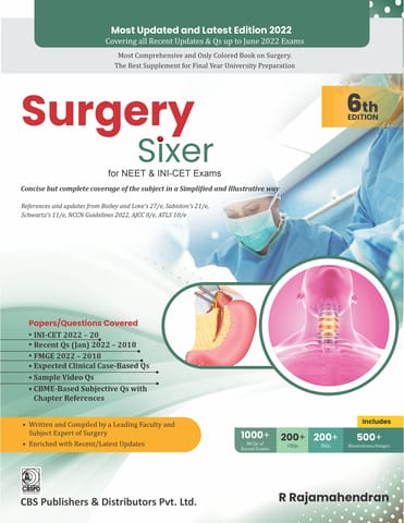 Surgery Sixer for  for NEET and INI-CET Exams 6th Edition 2022 by R Rajamahendran