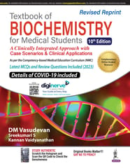 Textbook of Biochemistry for Medical Students 10th Revised Reprint Edition 2023 By DM Vasudevan